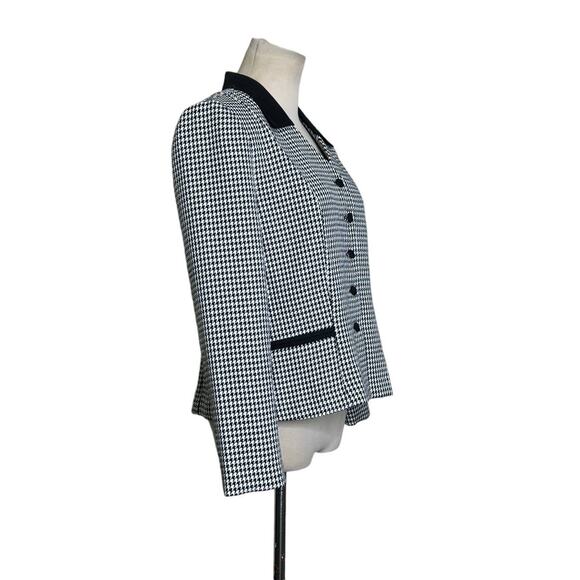 Miss Dorby black white houndstooth button blazer size 10P - Picture 5 of 10